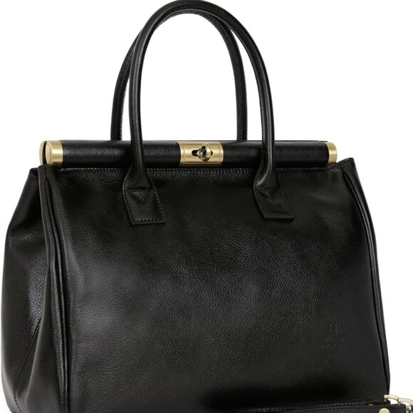 Vera Pelle Leather Hexagona Cowhide Handbag Made in Italy - Picture 1 of 12